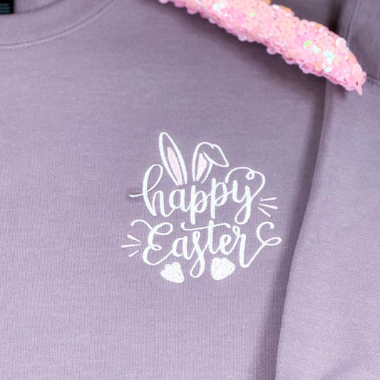 Happy Easter Embroidered Sweatshirt