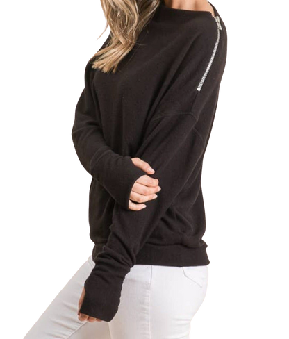 Shoulder zipper clearance sweater